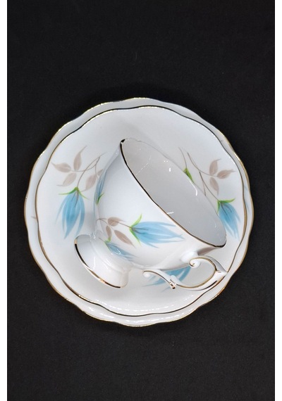 Royal Standart Fine Bone China Vintage Çay Fincanı 3 Parça 210 Ml Mavi-beyaz