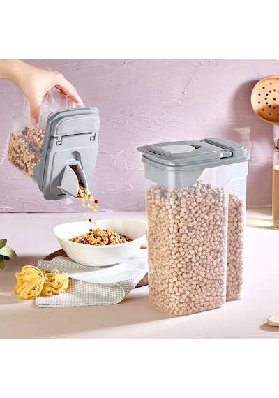 Erzak Kabı No.2 3,6 Litre Sızdırmaz Gıda Saklama Kabı, Dayanıklı Ve Pratik Gri
