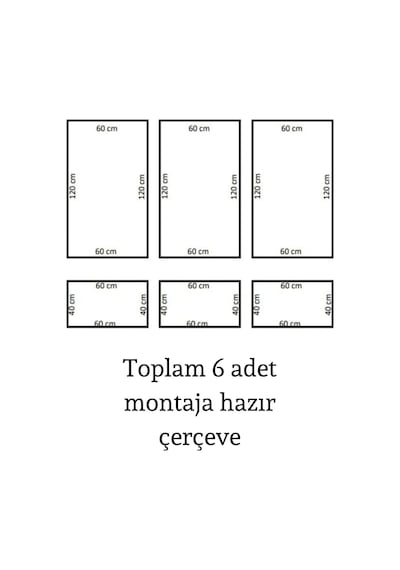 Dekoratif Boyanabilir 2,5 Cm Duvar Çıtası 6 Adet Hazır Çerçeve Paketi