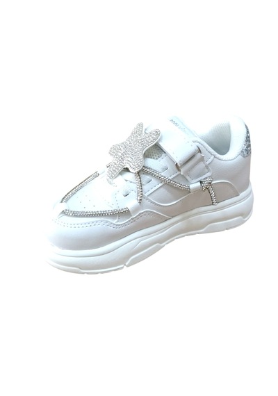 Cool Yıldız Ptk Kız Çocuk Taşlı Sneaker Ayakkabı Beyaz