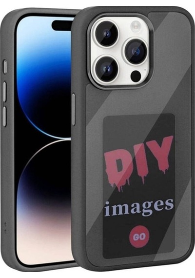 Apple Uyumlu iPhone 14 Pro Max Kılıf Ekranı Yansıtan Zore Akıllı Nfc Kapak Siyah