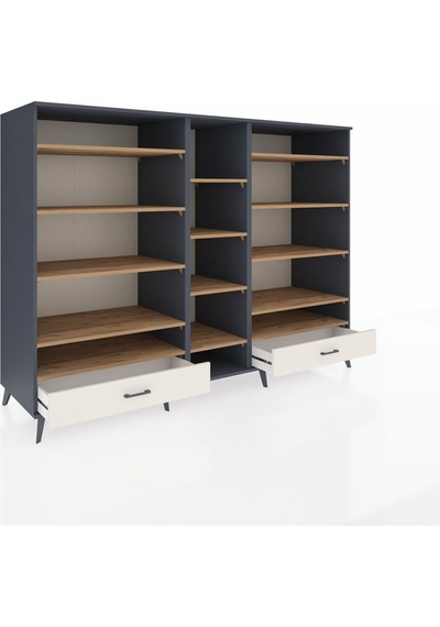 Kronos Dolap 14 Raflı 2 Çekmeceli 220x59x163 Antrasit-çam/aytaşı Atlas Çam/aytası - Antrasıt Kronos Dolap 14 Raflı 2 Çekmeceli 220x59x163 Antrasit-çam/aytaşı Atlas Çam/aytası - Antrasıt