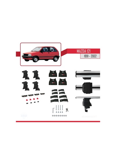 Mazda 121 1991-2002 Arası İle Uyumlu Ace-4 Ara Atkı Tavan Barı Gri