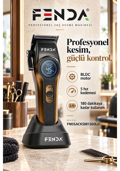 Fenda Profesyonel Saç Kesme Makinesi Altın