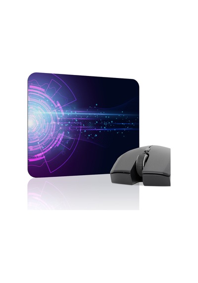Fütüristik Kaymaz Dikişli Kauçuk Oyuncu Mousepad V1 - 22x18 Gaming Mouse Pad Fare Altlığı