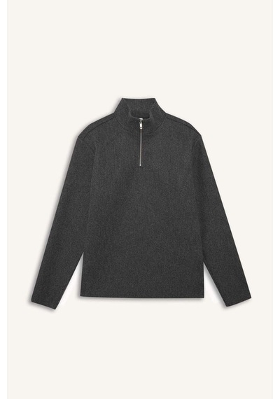 Defacto Regular Fit Yarım Fermuarlı Sweatshirt E9626ax25auar163 Antrasit-ar163
