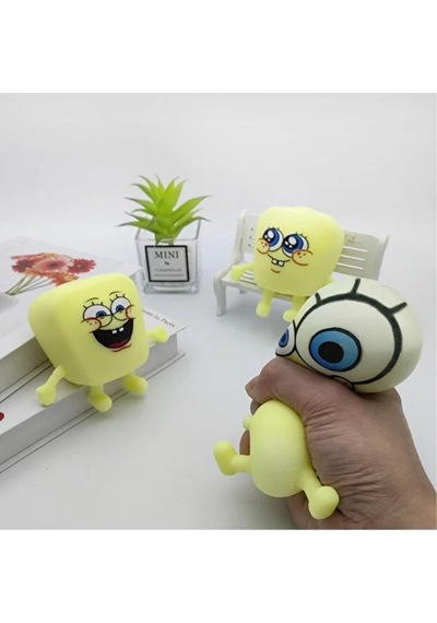 Delux Serisi Sünger Bob Tasarımlı - 12'li Paket Hediyelik Eşya Renkli Set Silikon Figür