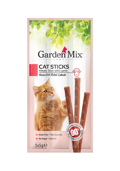 3 Adet Gardenmix Kuzu Etli Kedi Ödül Çubuk 3 X 5 G