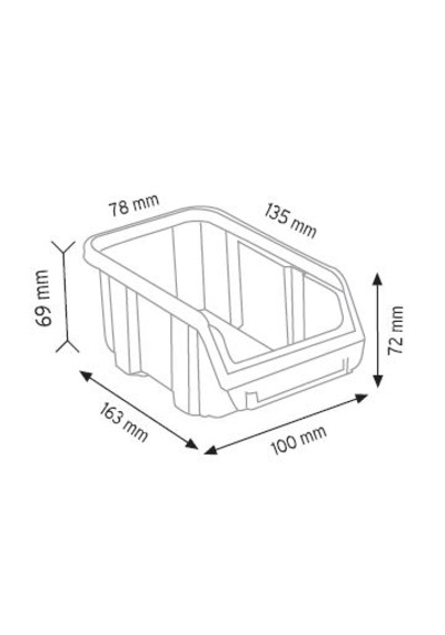 Sembol A100 Plastik Avadanlık Gri 100 X 163 X 72 Mm 100'Lü