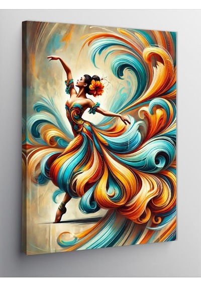 Kanvas Tablo Renkli Soyut Dansçı 100cmx140cm