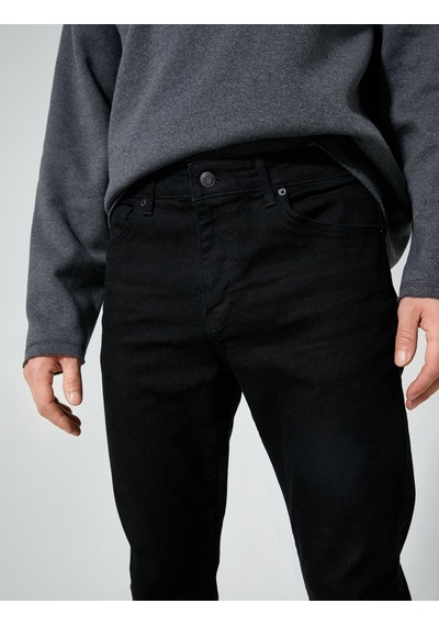 Koton Skinny Fit Kot Pantolon - Michael Jean Siyah 4wam40124nd