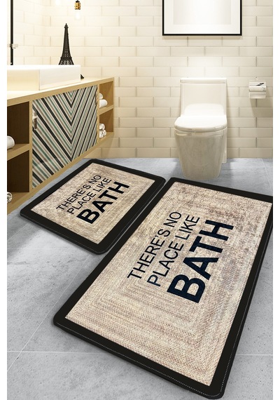No Place Bej 2'li Set Banyo Paspası Bej-ikili