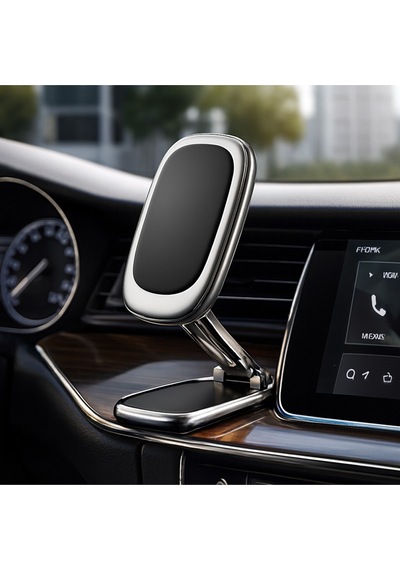 360 Dönebilen Araç İçi Telefon Tutucu Magsafe Özellikli Masa Üstü Lüks Telefon Tutucu Siyah