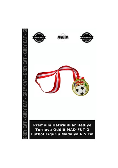Premium Hatıralıklar Hediye Turnuva Ödülü Mad-fut-2 Futbol Figürlü Madalya 6.5 Cm Diğer