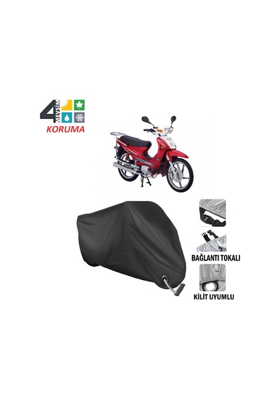 Salcano Spider XL Motosiklet Brandası ( Kilit Uyumlu - Siyah