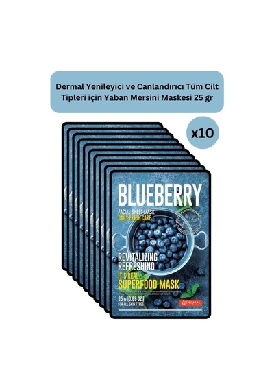 Dermal Yenileyici Ve Canlandırıcı Yaban Mersini Maskesi 25 Gr 10 Adet