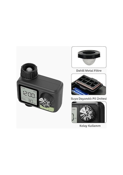 Dijital Sulama Zamanlayıcı Programlanabilir Bahçe Sulama Cihazı, Otomatik Hortum & Musluk Tipi Timer, Lcd Ekran,