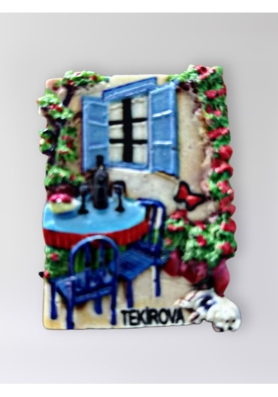 Tekirova Polyester Kabartmalı Magnet 5 X 6,5 Cm Dekoratif Hediyelik Buzdolabı Süsü Kod:1675