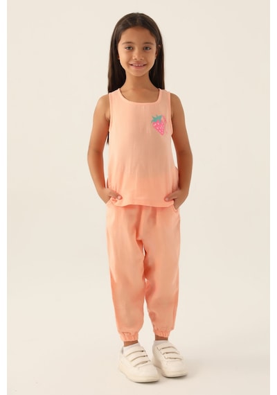 Rolypoly Zero Arm Somon Kız Çocuk Pijama Takımı 5274-42965 Somon