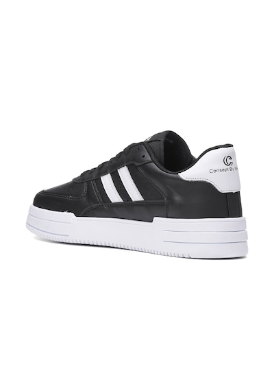 Günlük Unisex Sneaker Bağcıklı Rahat Kalın Tabanlı Spor Yürüyüş Ayakkabısı 191 Siyah - Beyaz