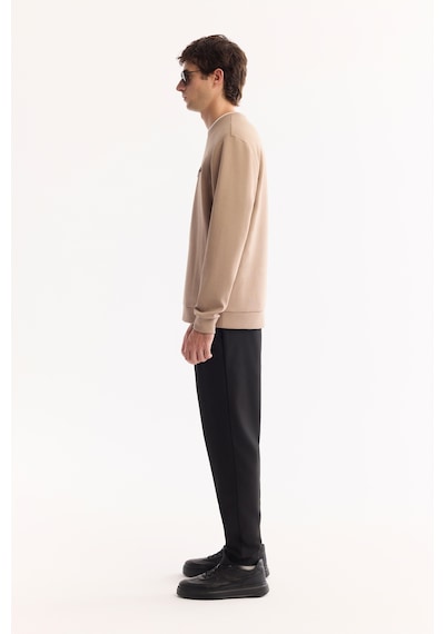 Avva Erkek Vizon Bisiklet Yaka Pamuklu Bi-stretch Baskılı Regular Fit Sweatshirt A52y1210