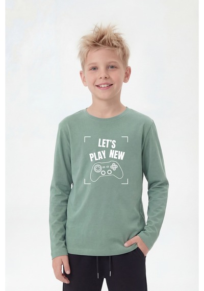 Fyk Kids Yuvarlak Yaka Uzun Kollu Baskı Detaylı Erkek Çocuk Sweatshirt Mint Yeşili Fyk Kids Yuvarlak Yaka Uzun Kollu Baskı Detaylı Erkek Çocuk Sweatshirt Mint Yeşili
