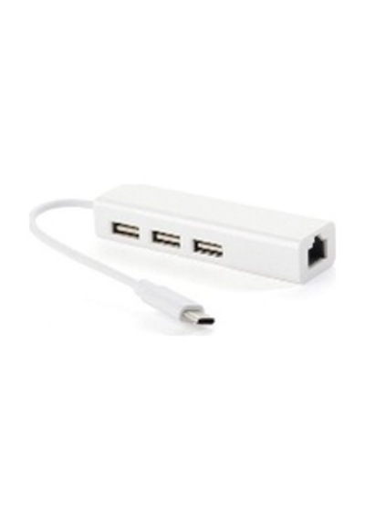 Typec Usb Hub Typec İnternet Çevirici Type-c 3 Port Usb Ethernet Çevirici Typec Lan 3 Port Usb