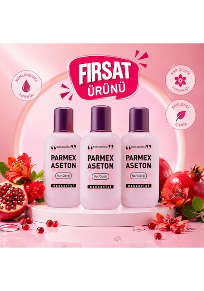 Parmex Nemlendirici ve Besleyici Aseton 3 x 200 ML