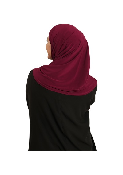 Hürrem Bone Bordo Pratik Hazır Geçmeli Boru Boneli İkili Tesettür Eşarp Sandy Düz 2501 16 bordo