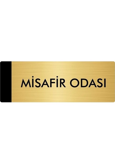 Metal Yönlendirme Levhası, Departman Kapı Isimliği Misafir Odası 7x20 Cm Altın Renk