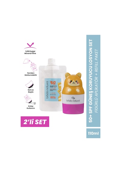 Bade Natural Çocuk Güneş Koruyucu Losyon Refill+kedi Aplikatör