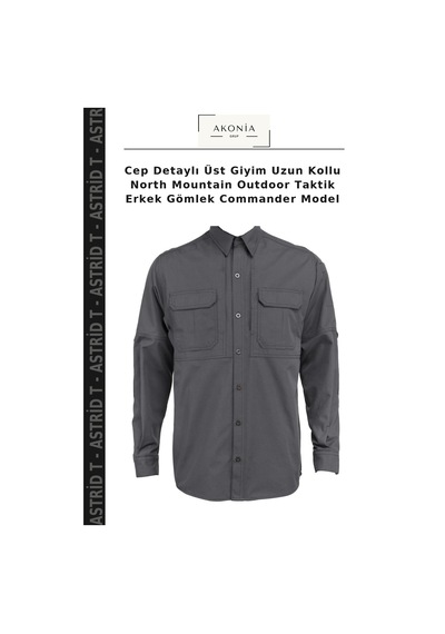 Astrid T Cep Detaylı Üst Giyim Uzun Kollu North Mountain Outdoor Taktik Erkek Gömlek Commander Model Çok Renkli