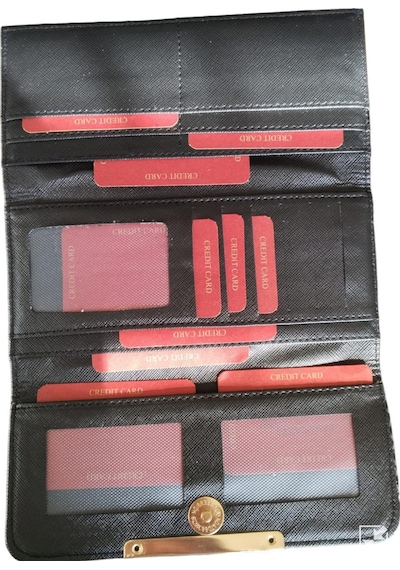 Mygeppetobag Kadın Siyah Beyaz Renkli Desenli El Çantası Cüzdan Siyah  -  Beyaz