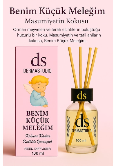 Benim Küçük Meleğim Pudramsı Bebek Kokusu Premium Bambu Oda Kokusu, 100 Ml Karışık