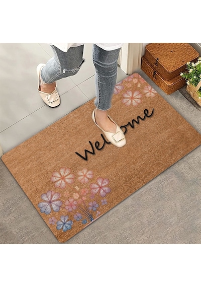 Valerine Life Verbena Hastata Mine Çiçeği Welcome Kapı Önü Paspası 45x70cm