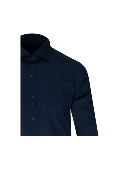 Hatemoğlu Lacivert Slim Fit Açık İtalyan Yaka Pamuklu Saten Uzun Kollu Gömlek Hatemoğlu Lacivert Slim Fit Açık İtalyan Yaka Pamuklu Saten Uzun Kollu Gömlek