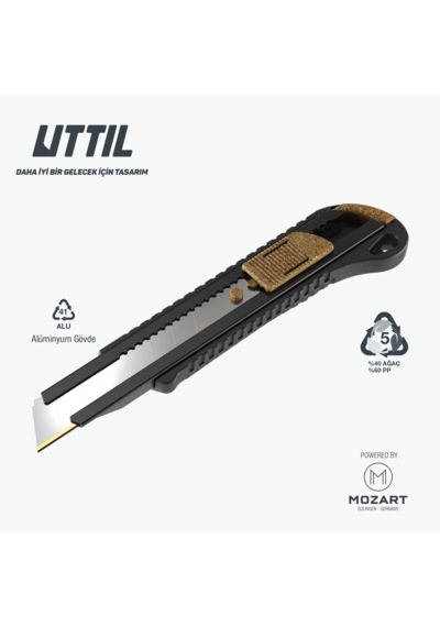 UTTIL Aura Natura Nmuk05-an 18 Mm Metal Maket Bıçağı, %40 Ahşap