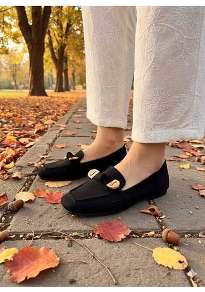 Aska Shoes Shoes Günlük Tokalı Babet 2025aska002 Siyah