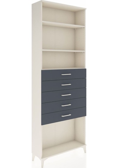 Arges Dolap 3 Raflı 5 Çekmeceli 88x30x243 Aytaşı-antrasit Aytaşı