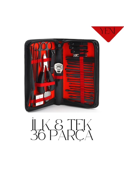 Çantalı Paslanmaz Çelik 36lı Manikür&pedikür Set 36 Parça