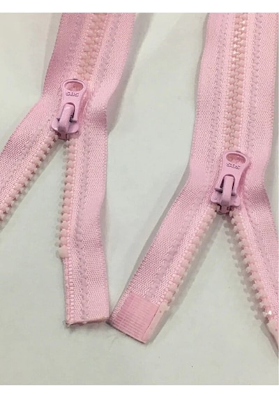 Mont Fermuarı Çift Yön 60 Cm Pembe Kemik Diş 1123