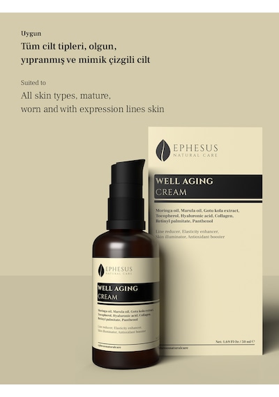 İnce Çizgileri, Kırışıklıkları Azaltıcı Cilt Esnekliğini Ve Sıkılığını Artırıcı Krem 50ml