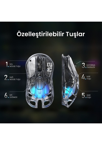 Gravastar Mercury V75 Lite Kablolu Rgb Işıklı Manyetik İngilizce Q Gaming Klavye Ve M2 Kablosuz Opti Optik