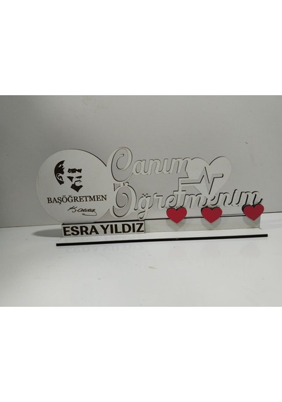 Öğretmenler Günü İçin Tasarım Masa İsimliği Kişiye Özel