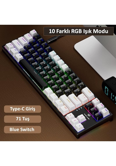 Valkyrie K710 Blue Switch Dark Alien 71 Tuş RGB Gaming Klavye