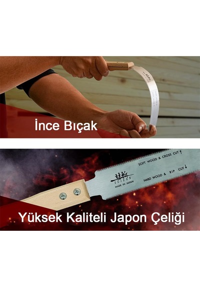 Suizan Mini Ryoba Japon Testeresi Çift Taraflı 15 Cm Ahşap Saplı