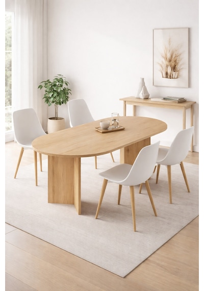 Harmony Nara Sadece Masa Oval Masa 180x75x90 Cm Cadiz - Modern Tasarım Kahverengi