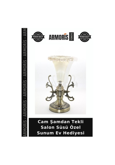 Cam Şamdan Tekli Salon Süsü Özel Sunum Ev Hediyesi Çok Renkli