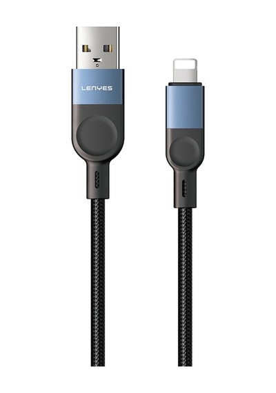 Lenyes Lc514 Usb-a To Lightning Hızlı Şarj Özellikli Örgülü Data Ve Şarj Kablosu 15w 1m Siyah