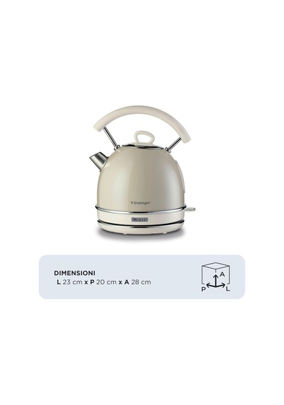 Ariete Vintage Dom Su Isıtıcı Bej 2877/03 - Retro Kettle, 2000 Wa